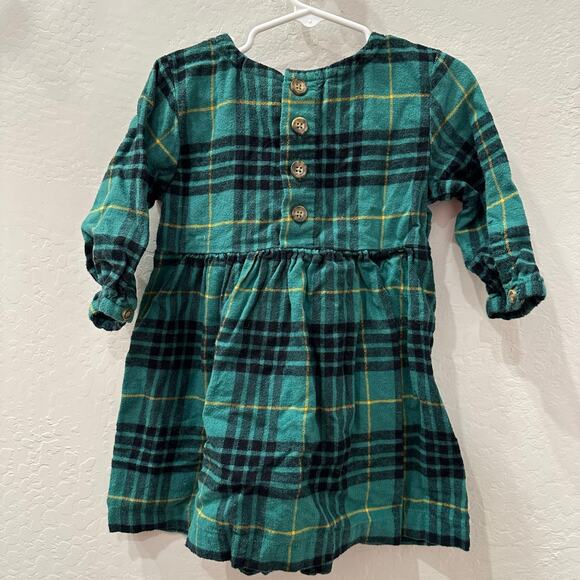 Hanna Andersson Green Festive Plaid Flannel Dress - Picture 5 of 9
